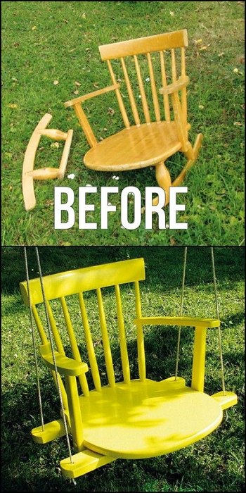 Repurpose old broken chair