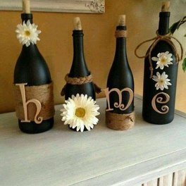 Home Decor with wine bottle