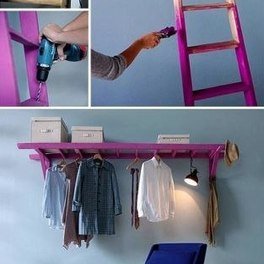 Ladder to use as wardrobe