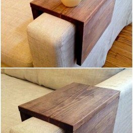 Wood Couch Arm Shelf