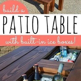 Patio table with built-in ice boxes