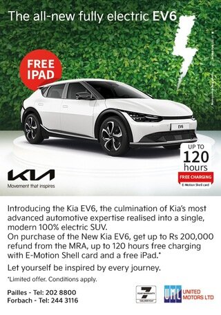 Kia Mauritius - Get an ipad on purchase of the new Kia EV6