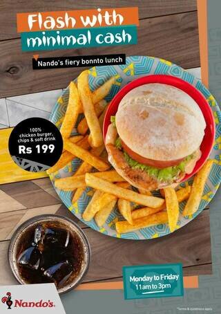 Nando’s Mauritius - Nando’s Fiery Bonnto Lunch Meal at Rs199!