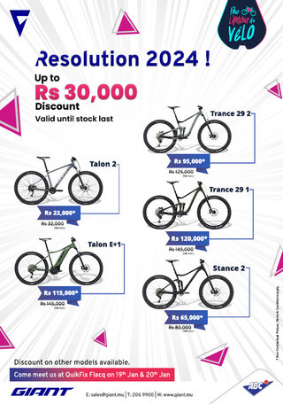 Giant Bicycles Mauritius -  New Year Resolution 2024 - Get your Giant Bicycle now!