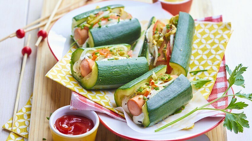 Courgette hot dog