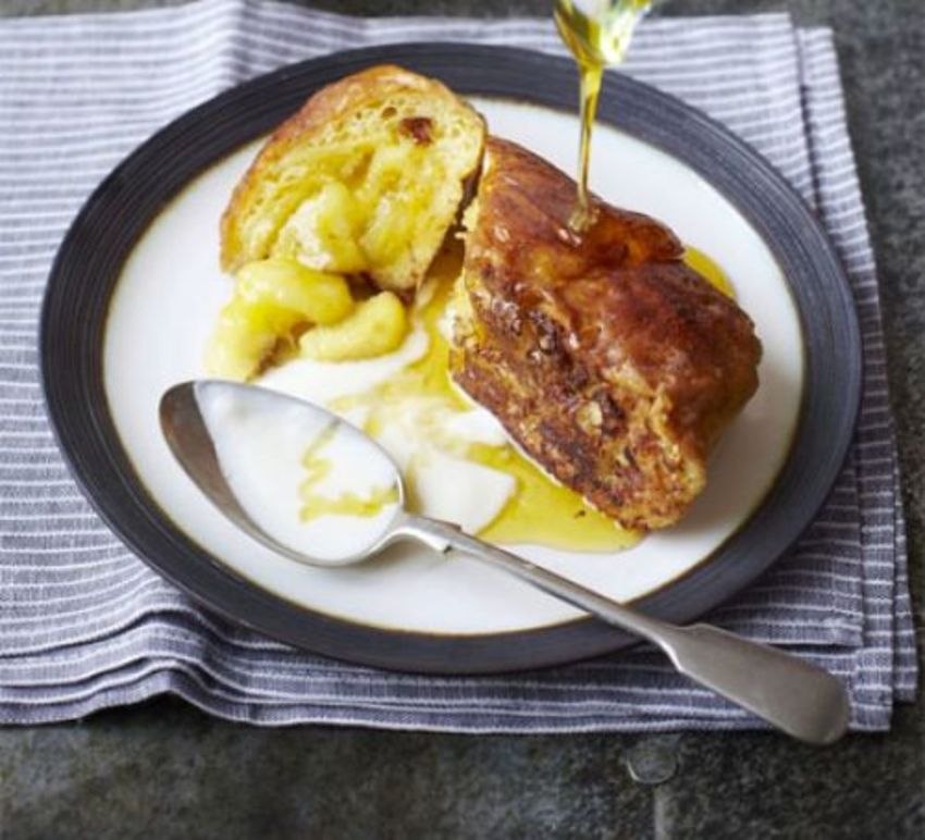 French toast stuffed with banana