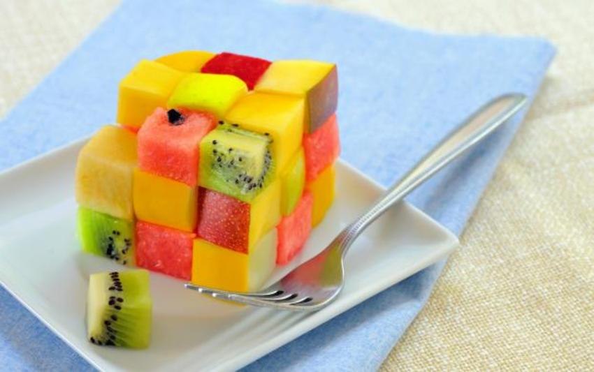 Salade de fruits façon Rubisk's cube