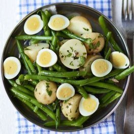Potato salad with eggs & beans