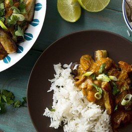 Fish and eggplant curry