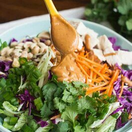 Asian Chopped Salad with Spicy Peanut Dressing