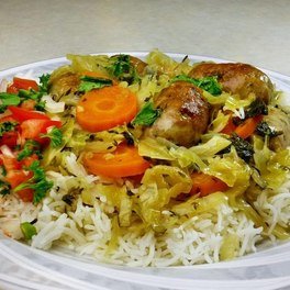 Cabbage & Carrots with Sausages